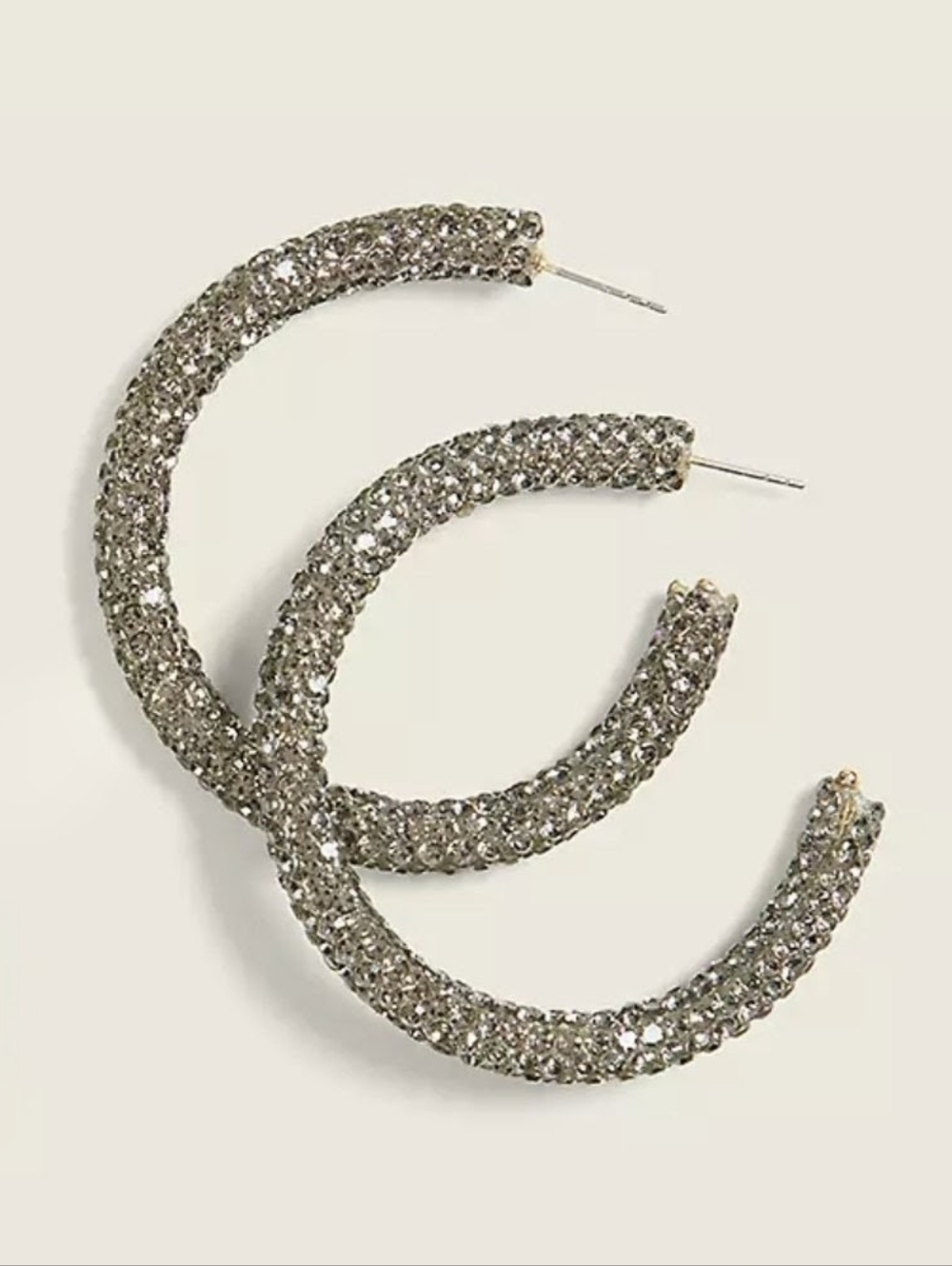 Sparkling Crystal Pavé Hoop Earrings